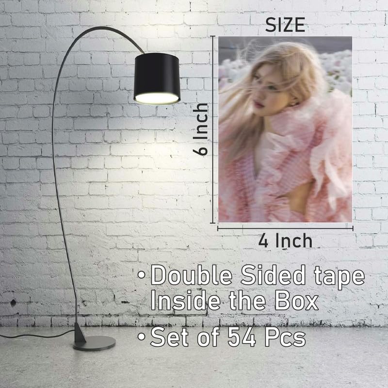 Image of POSTERONN Kpop BTS Blackpink Wall Collage Kit Pack of 54, 4x6 Inch Premium Photo Posters for Bedroom Dorm Living Room Office Decor, Matte Finish Cardstock Prints with Adhesive for Easy Display