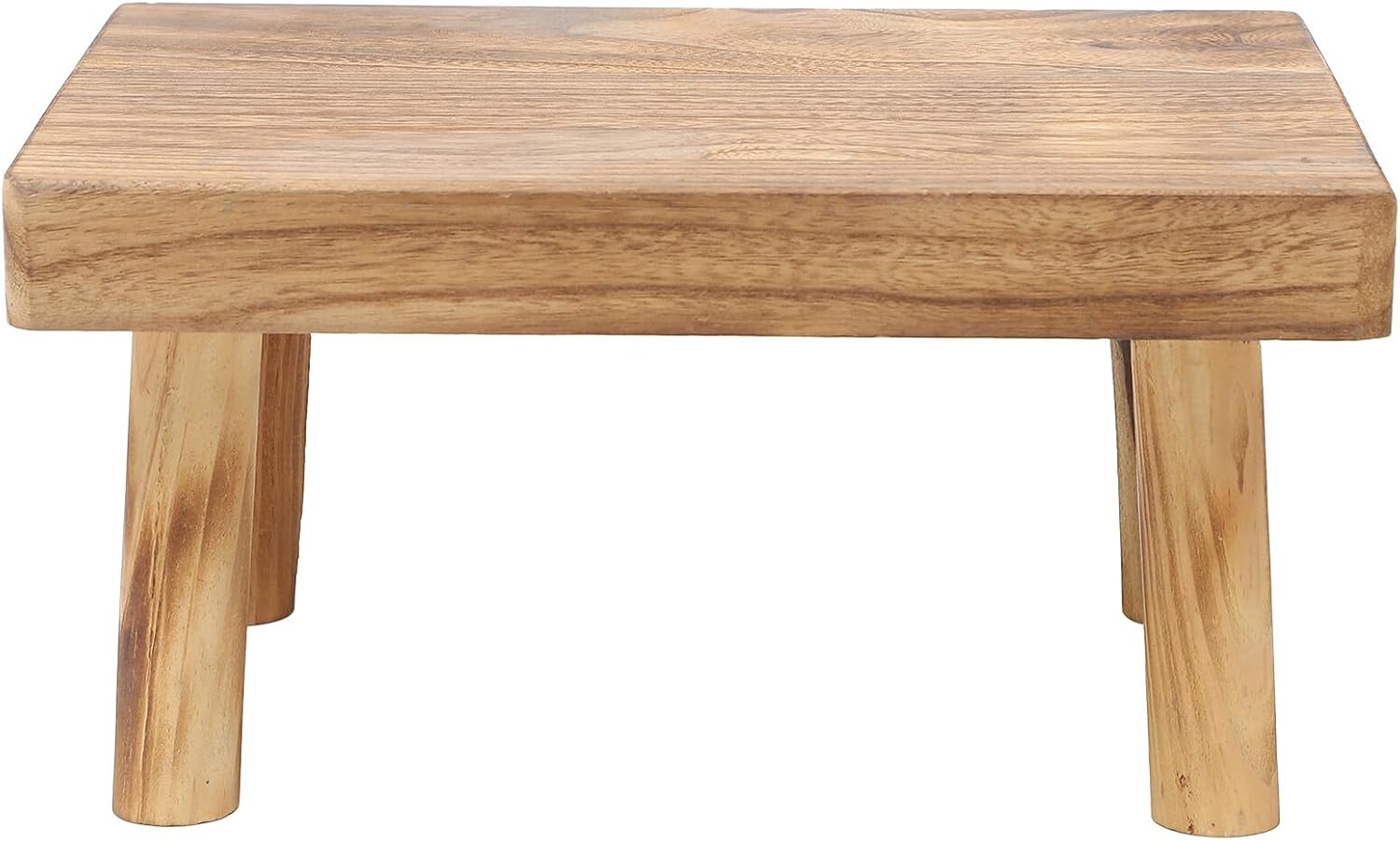 Wooden Flowerpot Rack and Succulent Pot Holder Square Stool for Balcony Garden, Light Brown 36x27x19cm, Patio Yard Plant Stand Multi-functional Storage