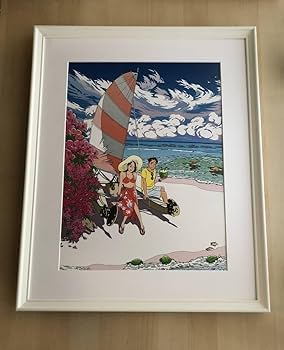 Amazon.co.jp: kj 額装品 わたせせいぞう A2額入り ポスター