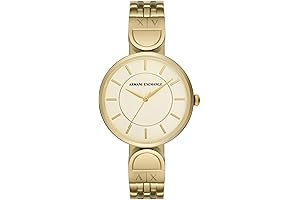 Armani Exchange Women's Three-Hand Gold-Tone Stainless Steel Watch