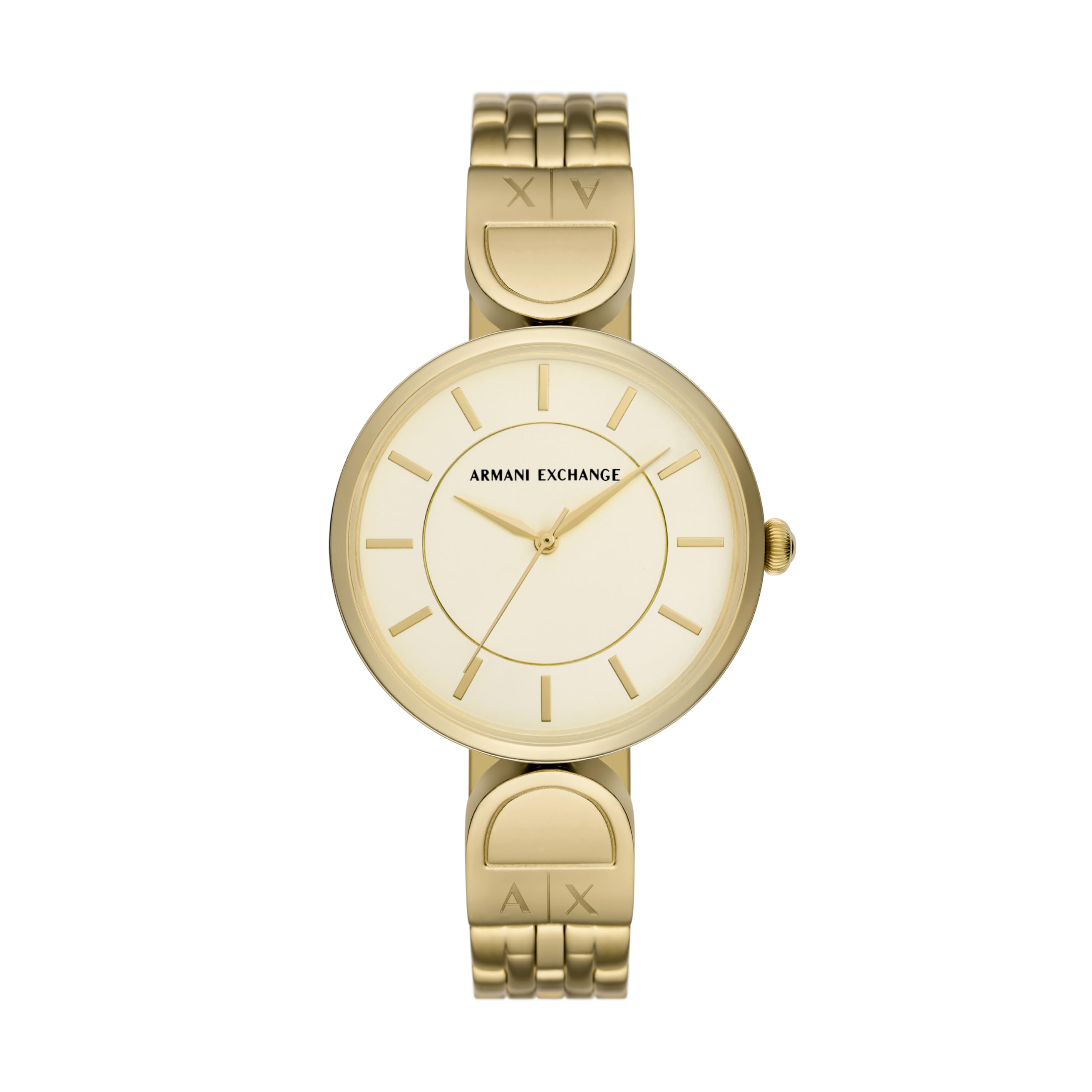 Armani Exchange Stainless Steel Analog Beige Dial Womens Watch-Ax5385, Band Color-Gold (B0CWR5S3R7) Amazon Price History, Amazon Price Tracker
