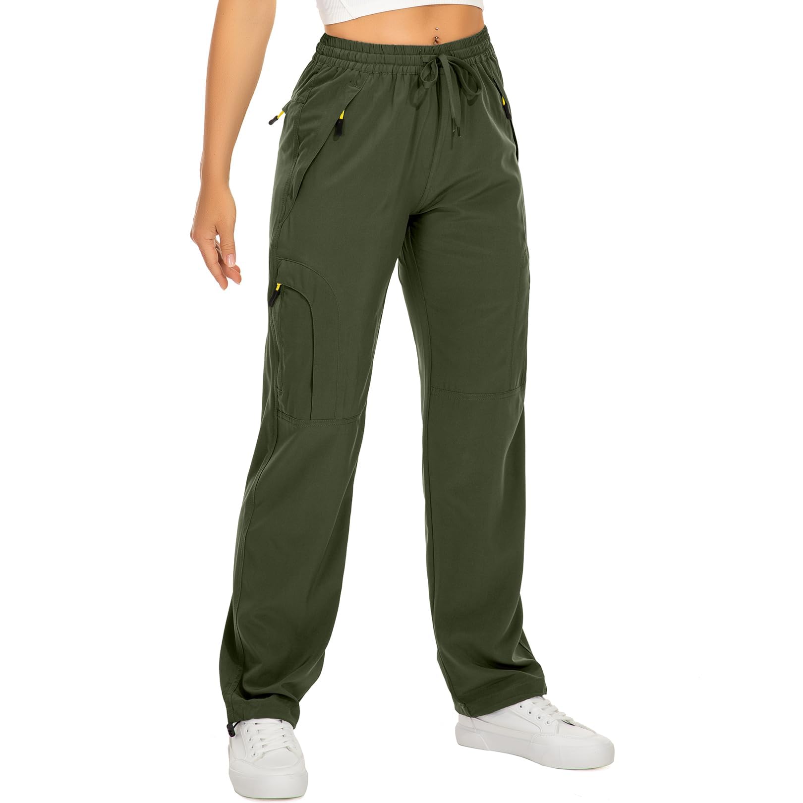 mosingle Pantalon cargo de marche léger à séchage rapide UPF 50 pour femme, pour safari, voyage, travail, golf, décontracté, poches zippées