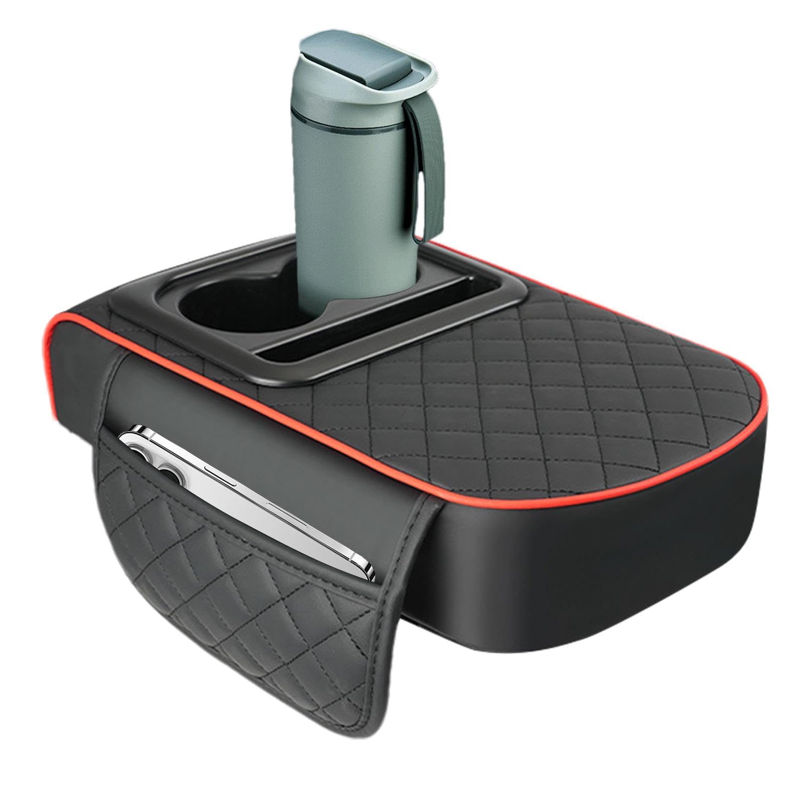 Coussin de console centrale, coussin d'accoudoir de voiture,Coussin de housse de console centrale - Boîte d'accoudoir rehausseur de voiture avec porte-gobelet, oreiller d'accoudoir pour voiture, SUV