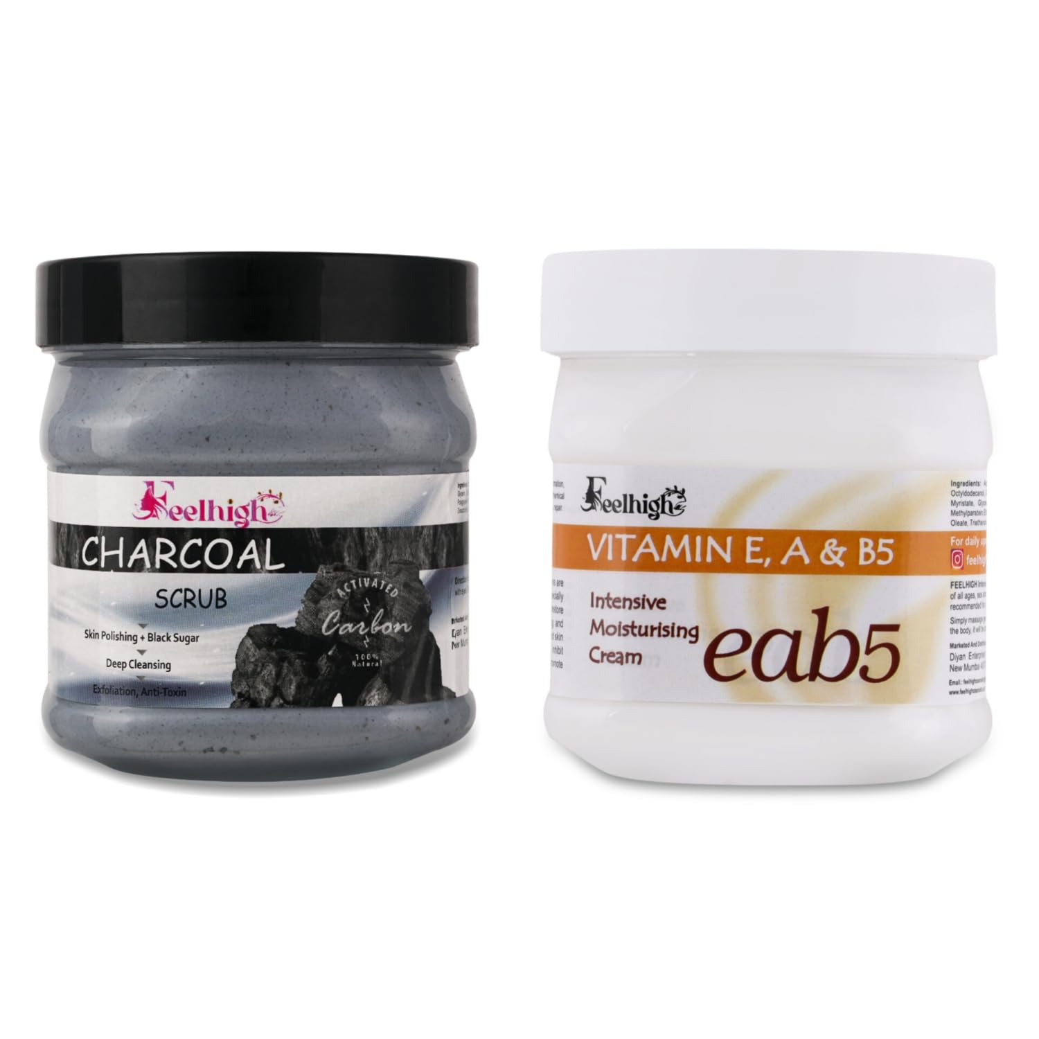 Face and body Combo Charcoal Scrub 500ml Enriched with Black Sugar Helps Deep Cleansing And Vitamin EAB5 Moisturizer And nourishing Face Cream 500ml Men And Women Skin Care Facial Product Pack 2-image-23