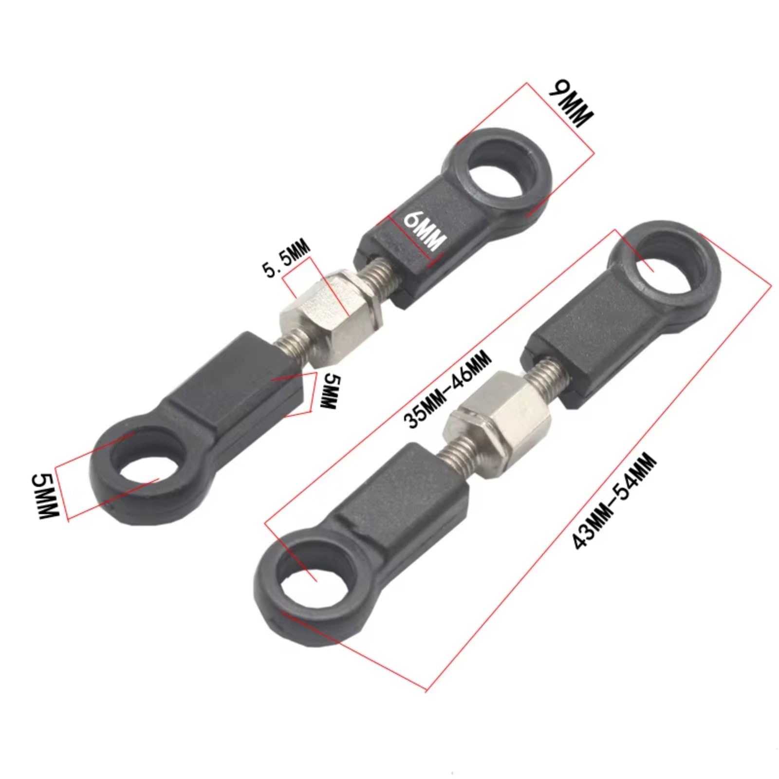 for Axial for SCX10 for RGT 86100 1/10 8pcs/lot Internally Threaded Aluminum Link with M3 Rod End Set 313mm Wheelbase RC Crawler Parts RC Car Accessories(Red,5mm)