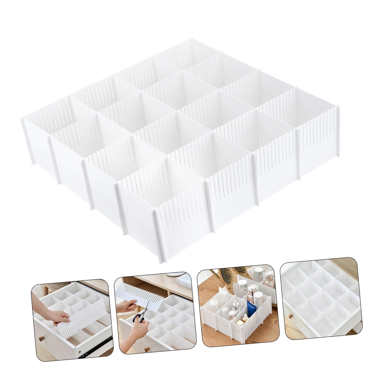 LABRIMP Separatore per Cassetti Casa 10 Pezzi Plastica Bianca