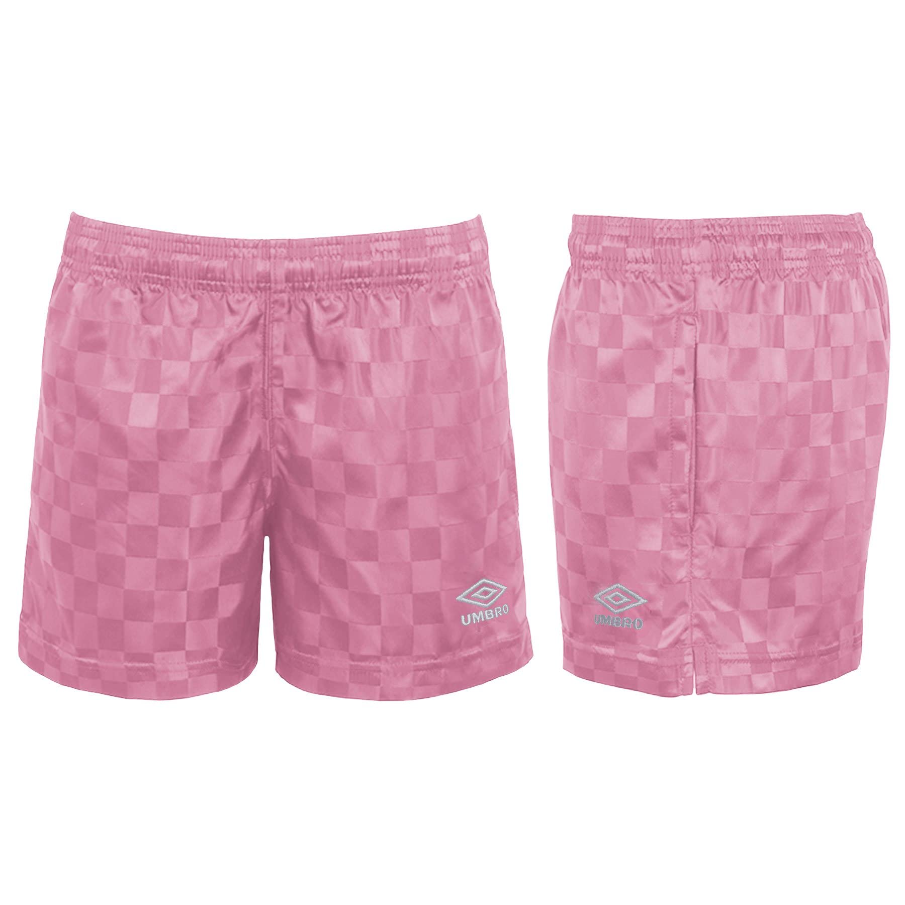 Umbro Girls Checkerboard Short, Cyclamen/Marshmallow, Medium