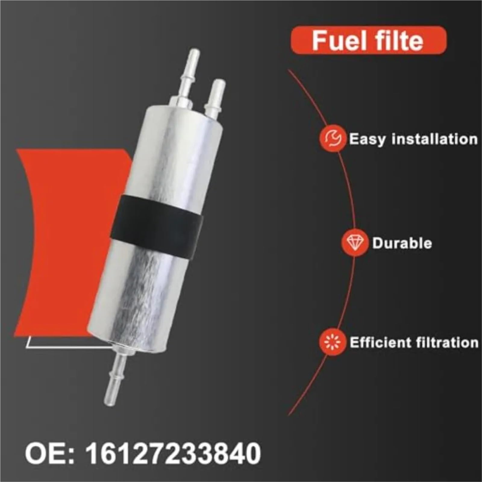 filtro de combustible 16127233840 16127451424 filtro de combustible para BMW E81 E87 E90 E91 X5 E70 X3 F25 X6 F10 F01 F02 F30 F31 Reemplazar