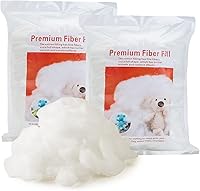 Vista 8 de Fibra de poliéster de alta calidad de 3.53 onzas, relleno de fibra, fibra de relleno blanca de alta resistencia para manualidades de animales