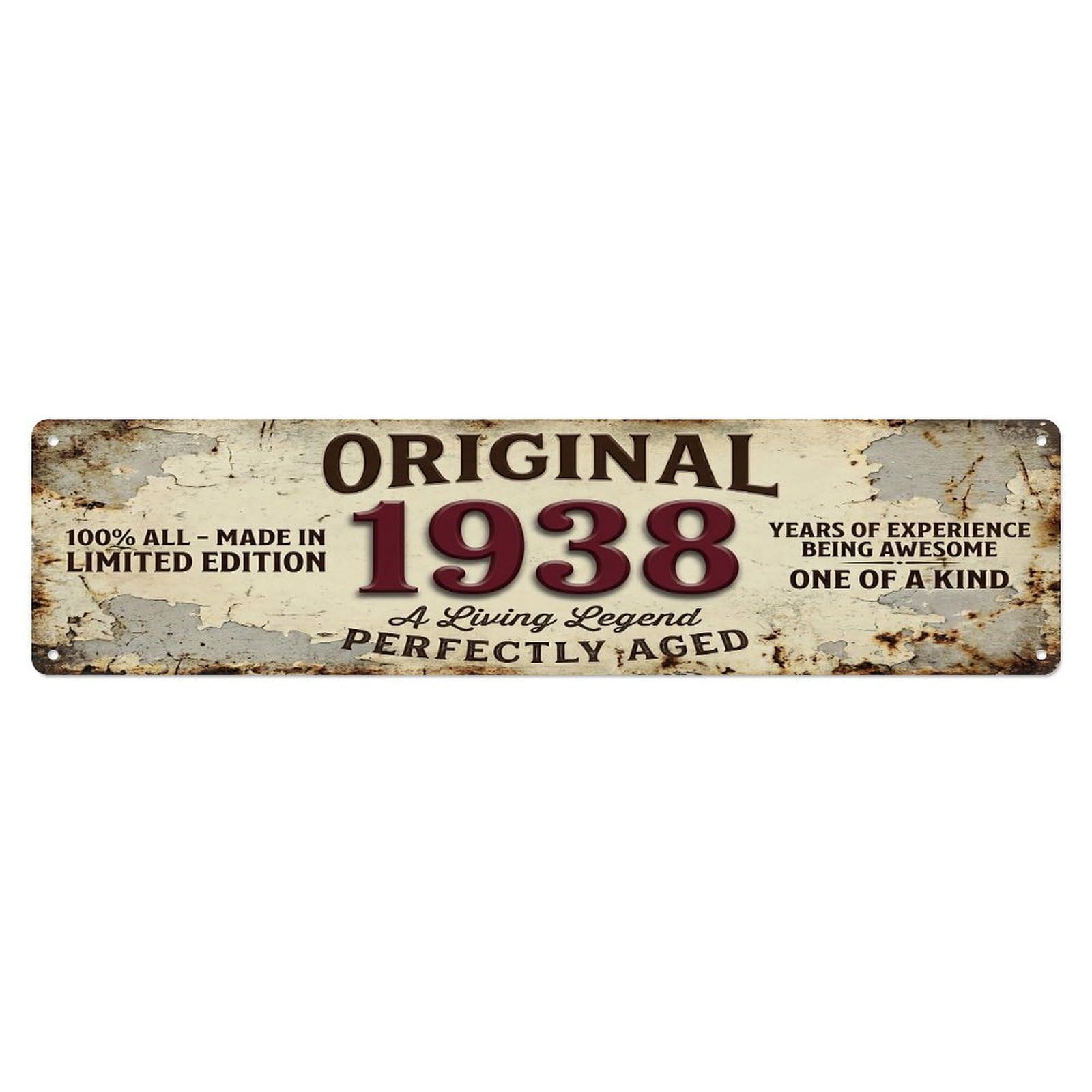 Original 1938 Limited Edition Perfectly Aged Legend Metal Tin Sign