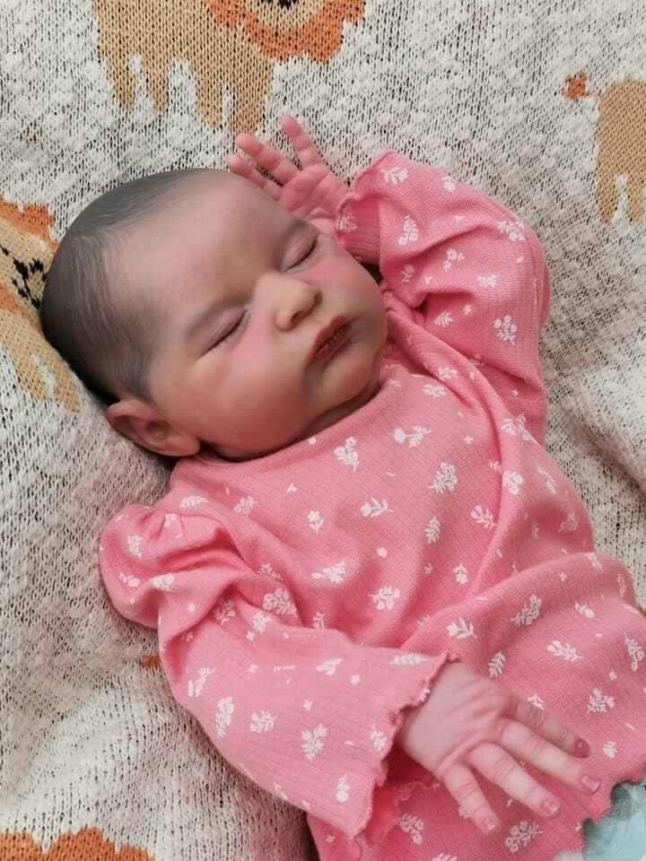 Miniatura 3 de Pinky - Muñecas de bebé recién nacidas realistas de 19 pulgadas, de vinilo suave y realista, juguete de pelo pintado para niños a partir de 3 años