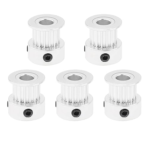 DiGiYes Paquete de 5 poleas GT2 20 dientes 0.315 in diámetro 20T correa dentada rueda de aluminio para impresora 3D