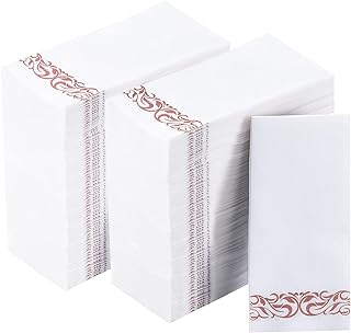 [400 Pack]Vplus Paper Napkins Guest Towels Disposable Premium Quality 3-ply Dinner Napkins Disposable Soft, Absorbent, Party Napkins Wedding Napkins for Kitchen, Parties, Dinners or Events(rose gold)