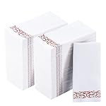 Vplus 400 Pack Paper Napkins Guest Towels Disposable Premium Quality 3-ply Dinner Napkins Disposable Soft, Absorbent, Party Napkins Wedding Napkins for Kitchen, Parties, Dinners or Events(rose gold)