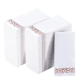 Vplus 400 Pack Paper Napkins Guest Towels Disposable Premium Quality 3-ply Dinner Napkins Disposable Soft, Absorbent, Party Napkins Wedding Napkins for Kitchen, Parties, Dinners or Events(rose gold)