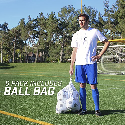 Gosports Playground Soccer Ball 6 Pack - Indestructible Rubber Construction For Play On Any Surface, Includes Ball Pump & Carry Bag #TOP2