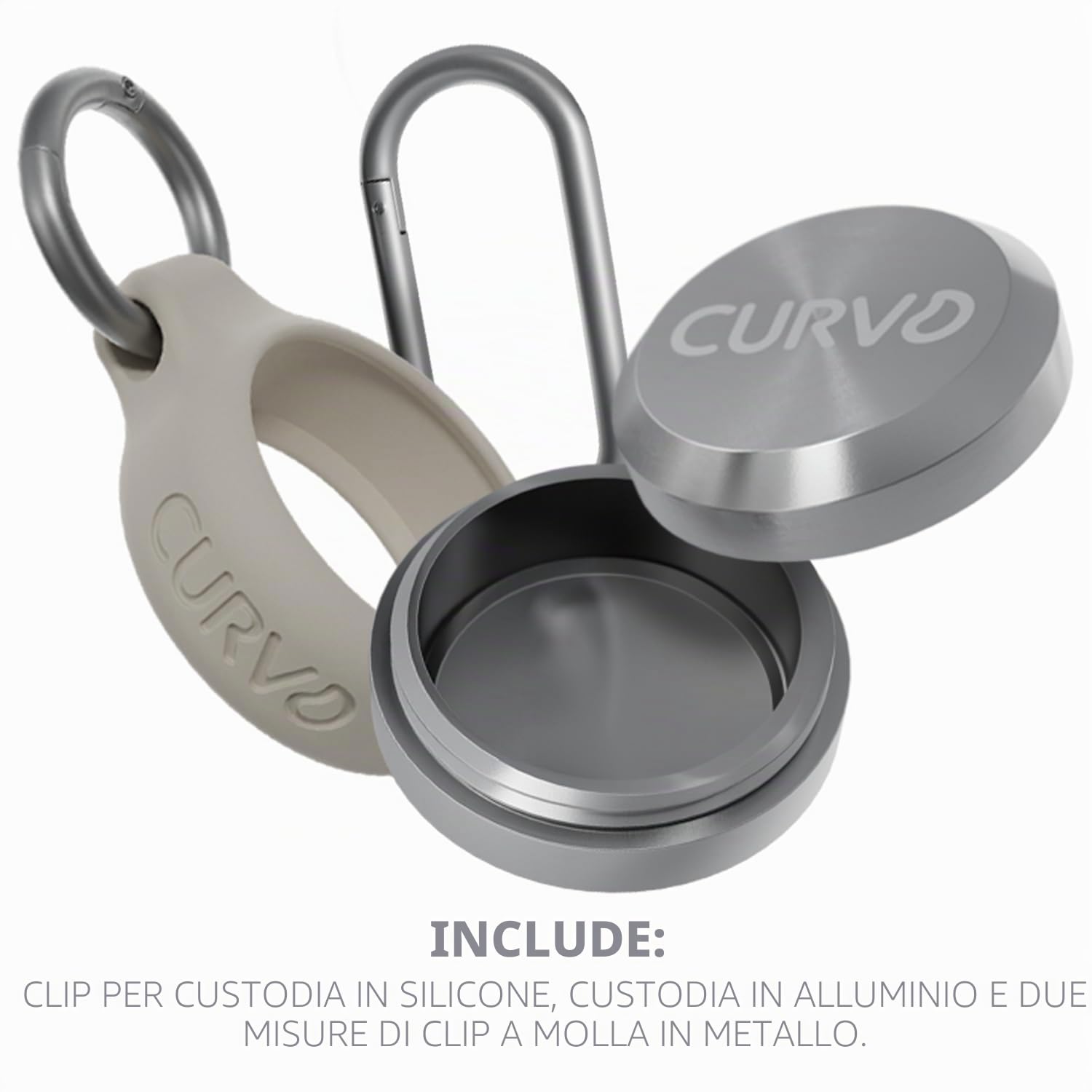 CURVD - Custodia Premium da Trasporto – Contenitore Portachiavi Durevole da Viaggio, Organizer per Pillole e Portapillole da Viaggio, Piccolo Supporto Impermeabile per Pillole, Tappi per Orecchie