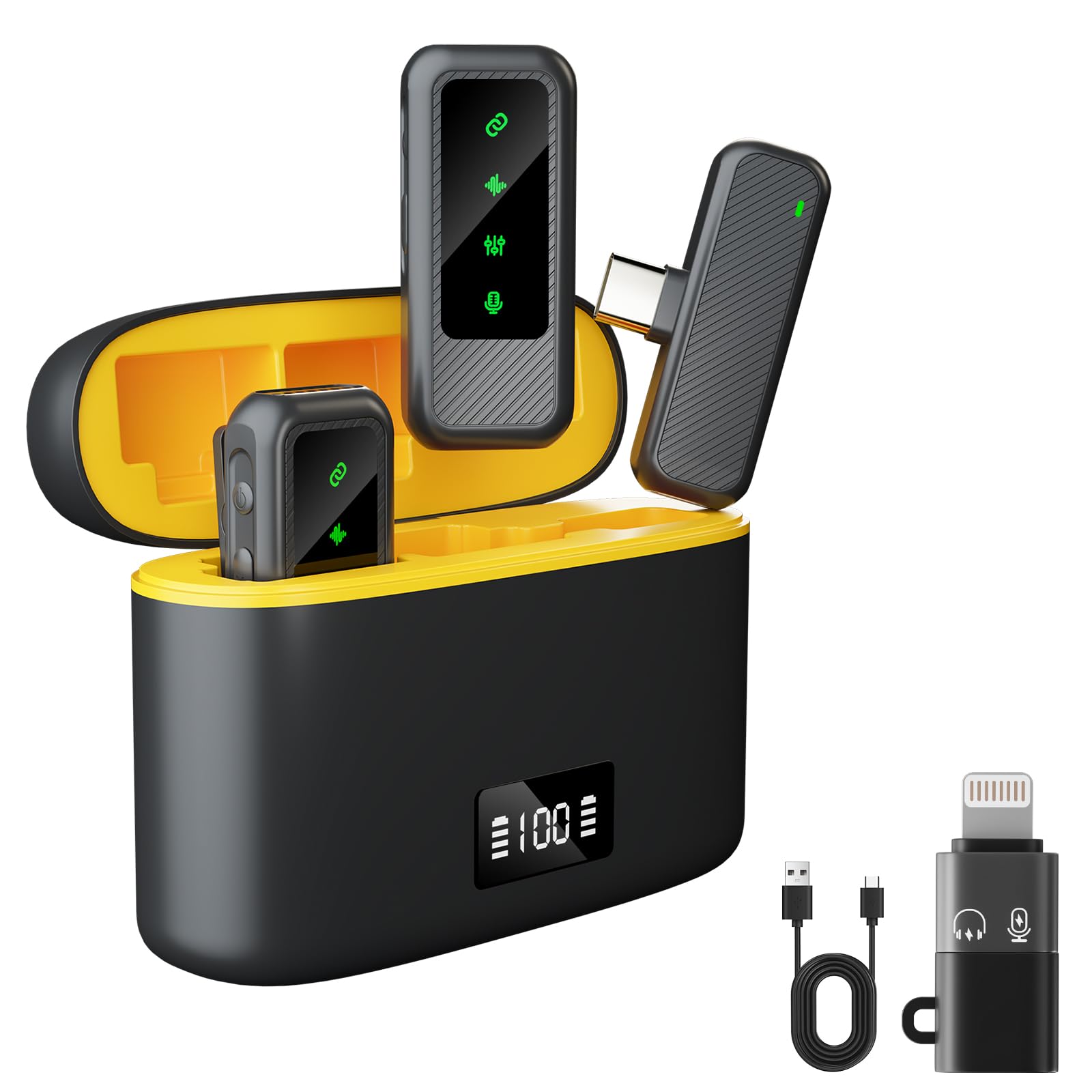 Realmoon JL8pro Wireless Clip-on Microphone - iPhone Microphone for Video Recording, Perfect for YouTube Vlogs, Podcasts & Camera Use