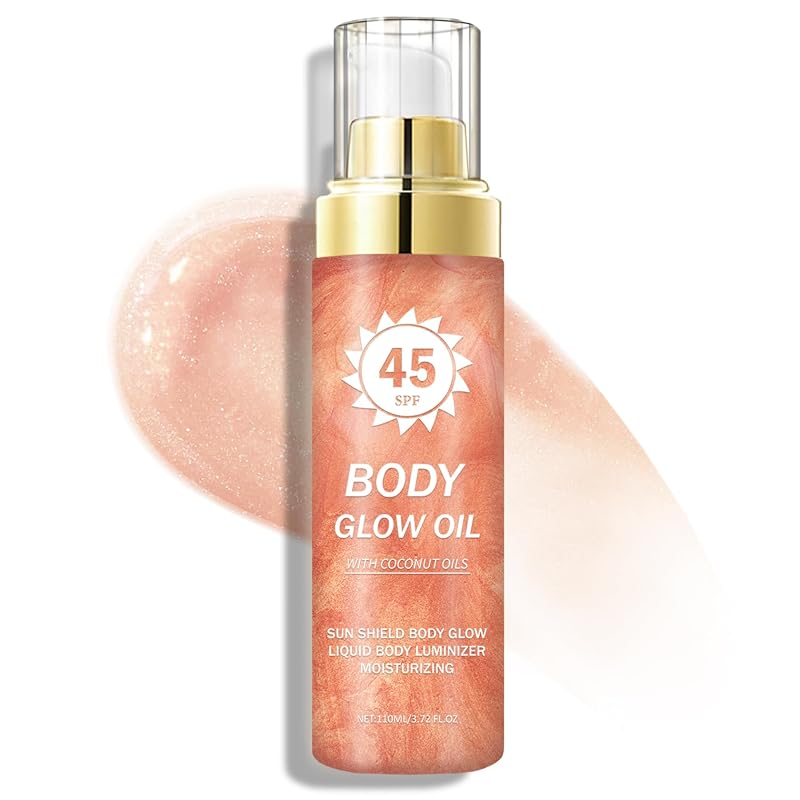 Óleo corporal com brilho LZXLUKGIR, 02 ROSE, 110 mL