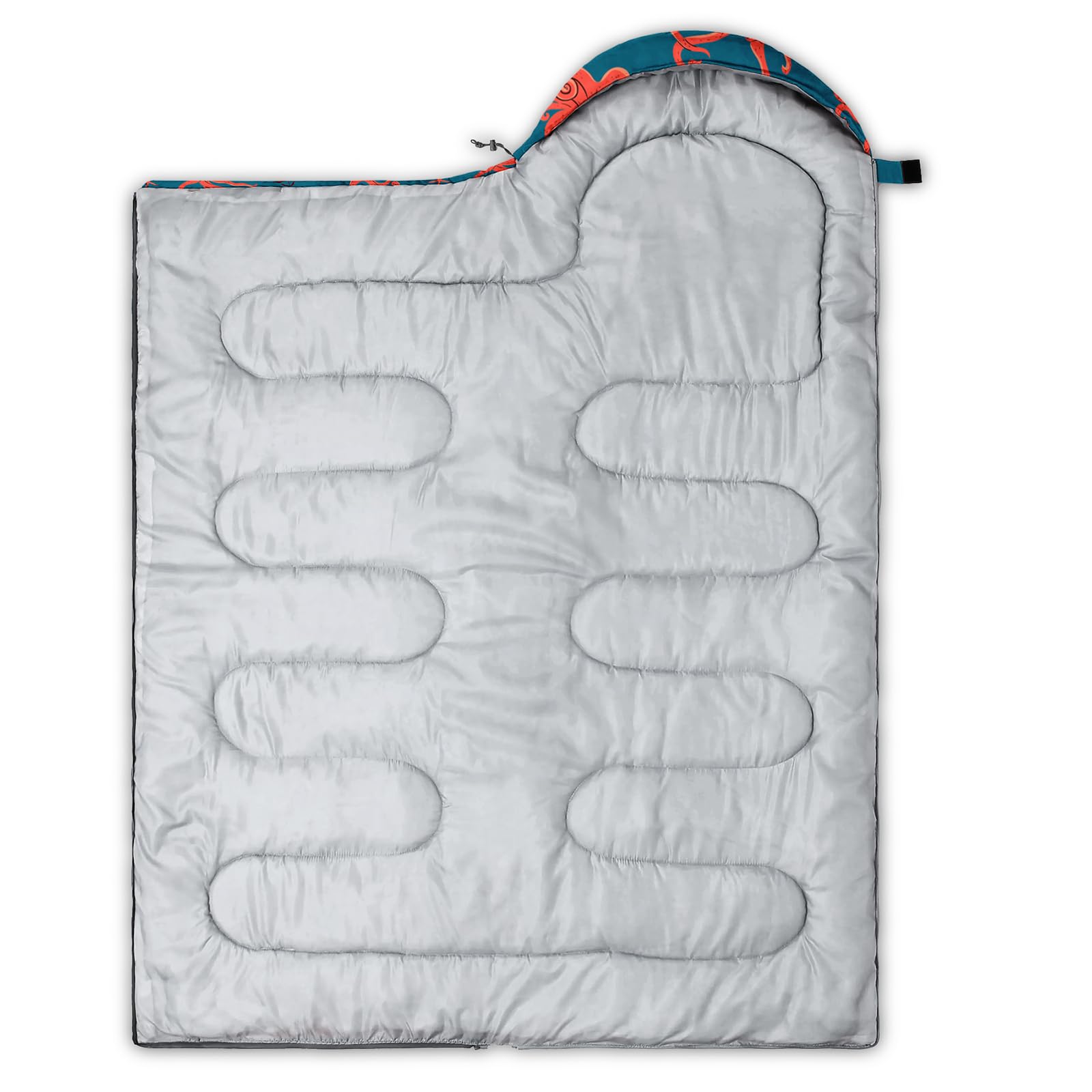 Axolotl Red Octopus Camping Sleeping Bags,Pink Shell Ocean Animal Theme Sleeping Bag 3 Season Waterproof Sleeping Bag For Adults Kids Girls,Lightweight Sleeping Bags For Hiking Outerdoors Camping,Pink