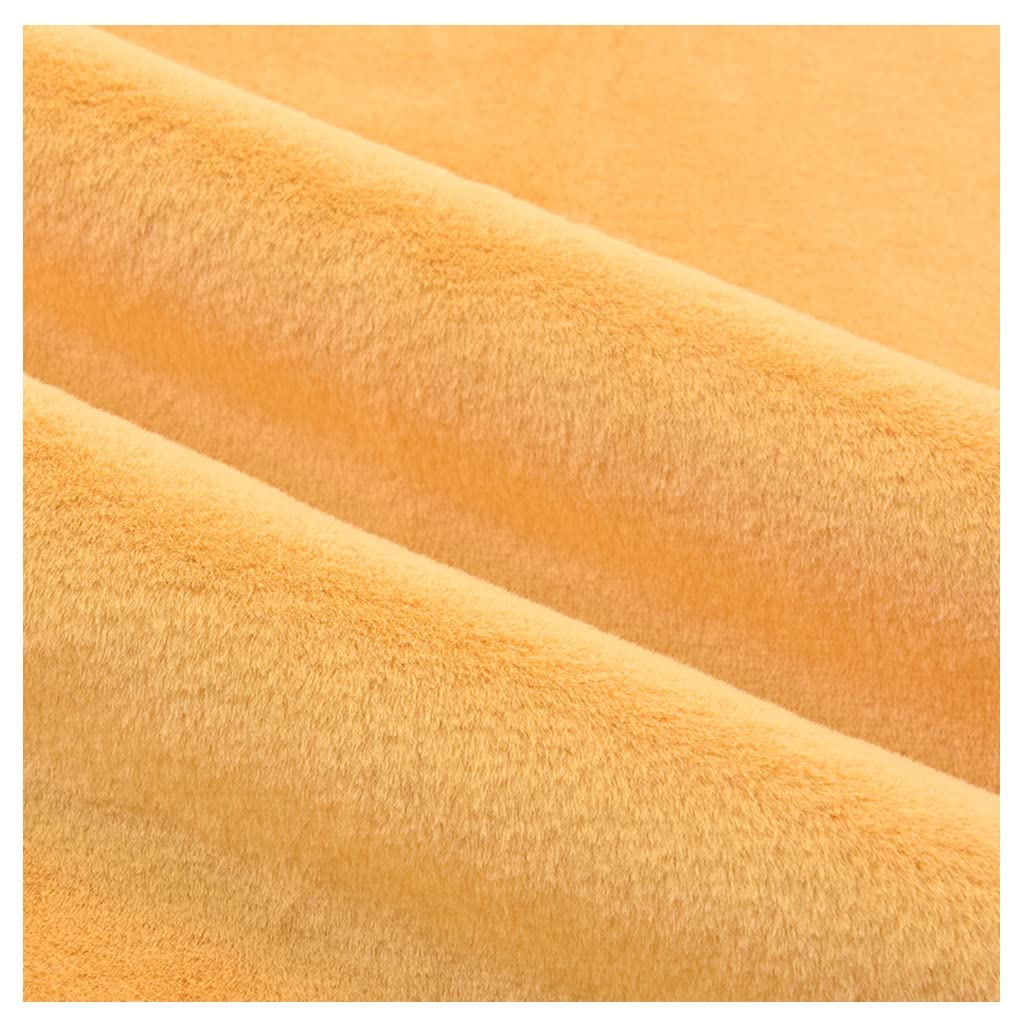 Tessuto in velluto morbido poliestere colorato, tessuto peluche per progetti di cucito, abbigliamento, costumi e artigianato, materiale in velluto per mobili morbidi. (Geel, 1,6 x 4 m)