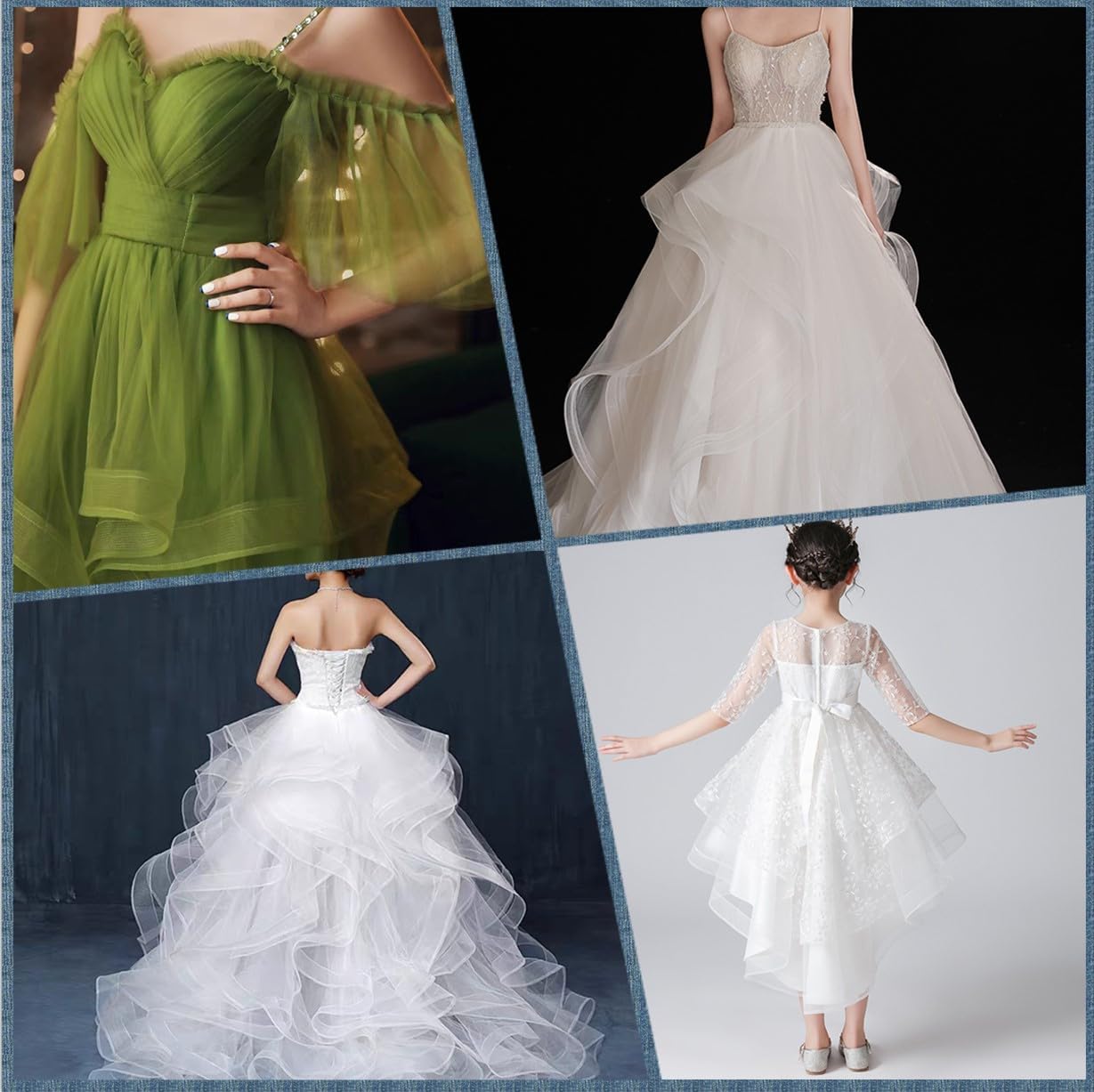 pulgadas 50 yardas trenza de pelo de caballo r gido para forro de poli  ster coser vestido de novia falda de baile tocados de vestido de confecci n 