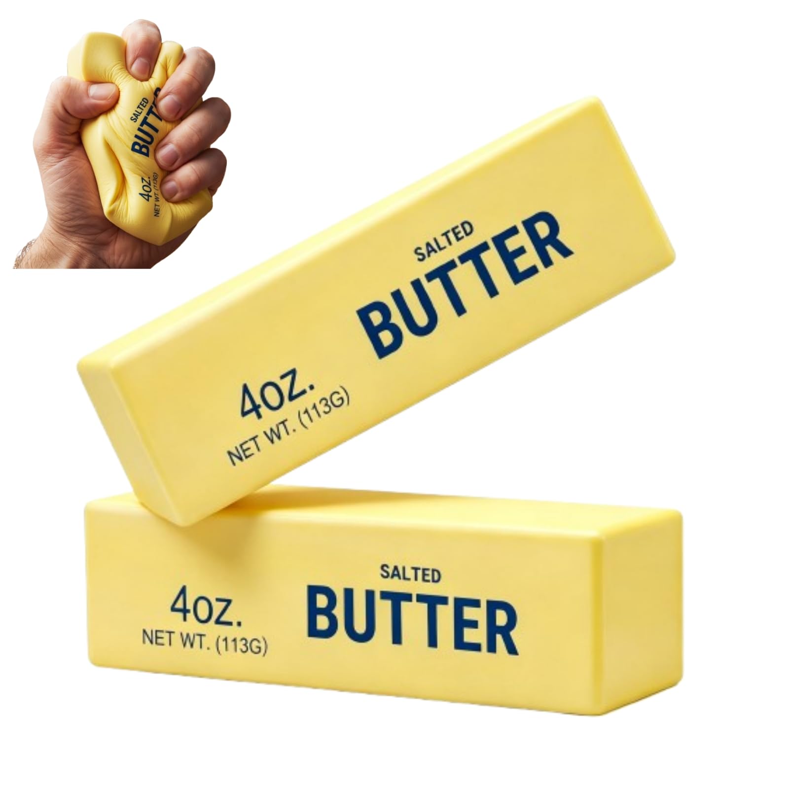 Novawell 2pcs Butter Squishy，Soft Butter Squishys Stress Relief Toy,PU Material Squishy Fidget Toys Squishy Butter Anxiety Relief Fidget Toy for Adults Home Office School