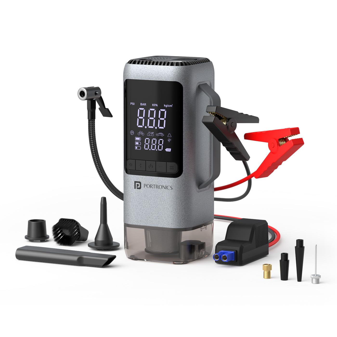 Portronics Vayu Cop 6-in-1 Rechargeable BLDC Car Emergency Kit with 12V Jump Starter, Tyre Inflator, 5000Pa Vacuum Cleaner, 10,000 RPM Air Blower, LED Flashlight, 5W Power Bank, 4X 2000mAh Batteries-image-49