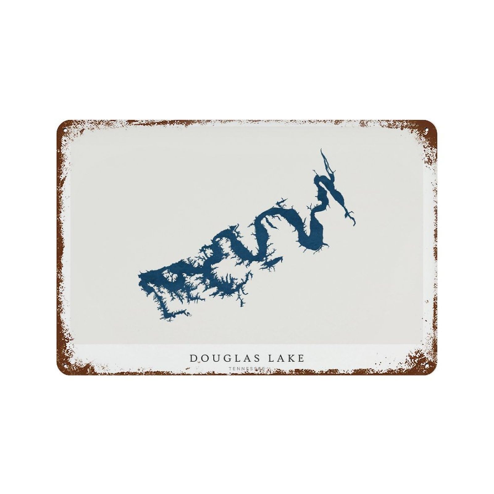 xiaoxiaoshen Douglas Lake Map Tennessee (2) Wall Decor Art Metal Tin Poster Modern Home Decor Art Home Bar Shop Decorations Vintage Sign 20x30cm