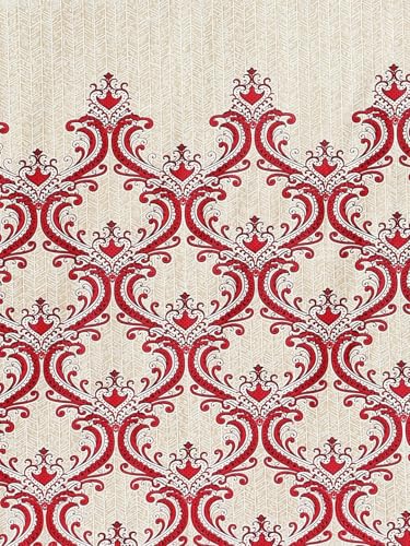 Image of Home Sizzler 1 Piece Regal Damask Eyelet Polyester Semi Transparent Window Curtains-5 Feet, Maroon