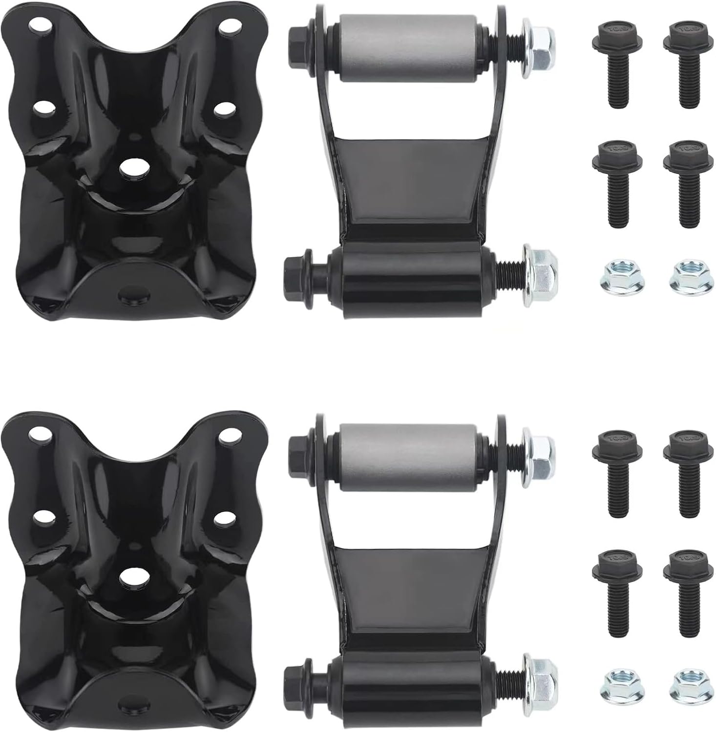 USTAR Rear Leaf Spring Shackle Hanger Bracket Kit Fit for Ford Ranger 1986-2011, Mazda B2300/B3000/B4000 1994-2010, Mazda B2500 1998-2001 722-001 722-010 (4Pc Pack)