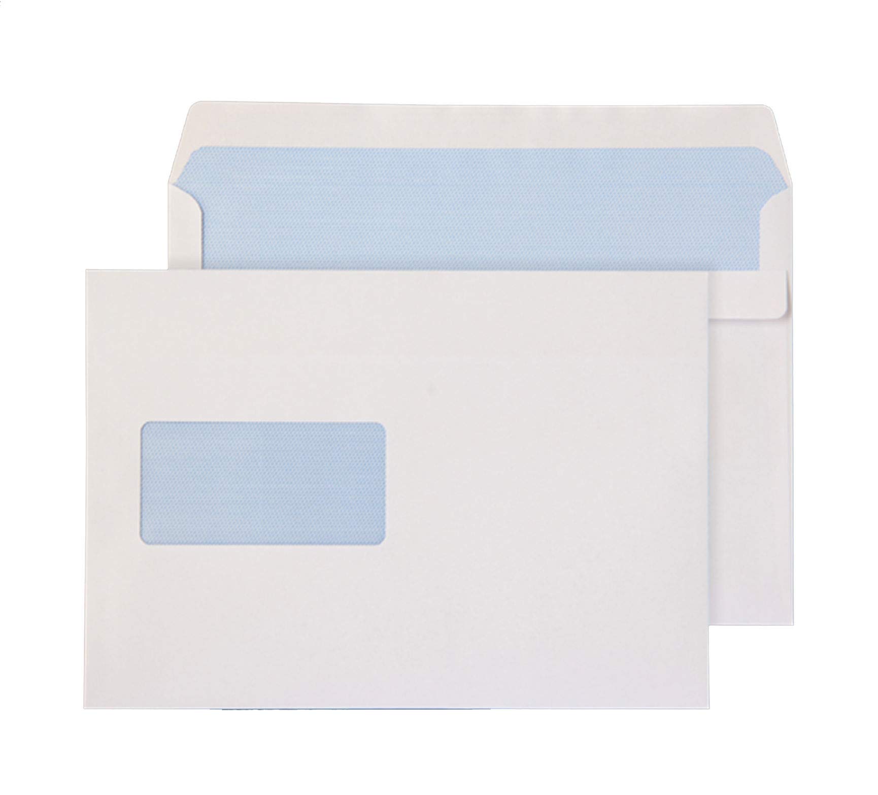 EliteKoopers C4 White Plain Paper Envelopes Self Seal With Window For Mailing (50Pcs)