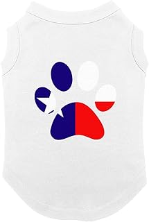 Texas Flag Paw Print - Proud Texan Dog Shirt (White, 2X-Large)