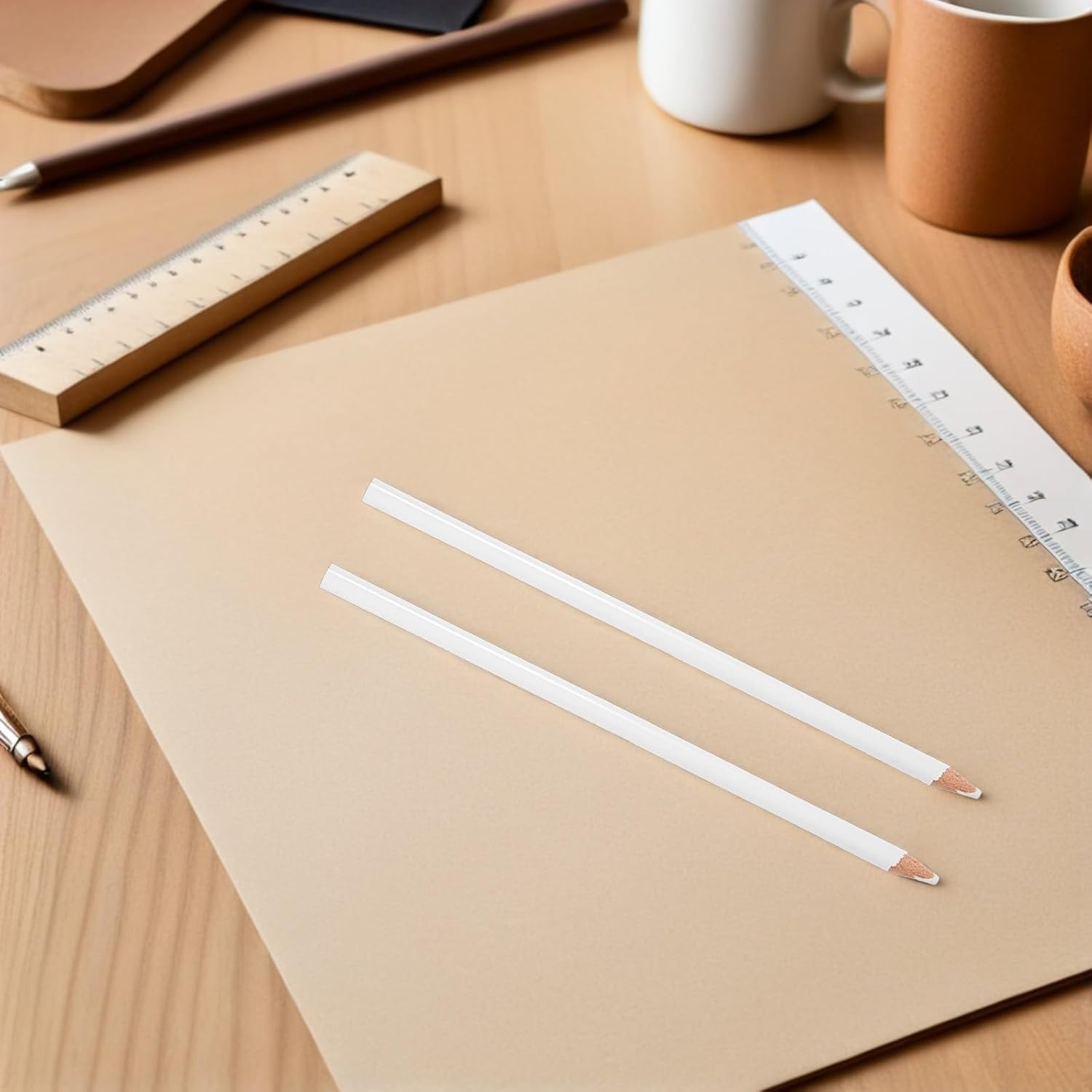 White Fabric Marking Pencils 25pcs for Dressmakers and Quilters