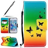 Uposao Etui iPhone 6 Plus/6S Plus Coque Cuir Portefeuille PU Premium Housse à Rabat Case, iPhone 6S Plus Flip Cover Cordon Portable Stand Support Magnétique 3D Effet Motif iPhone 6S Plus,Palillon