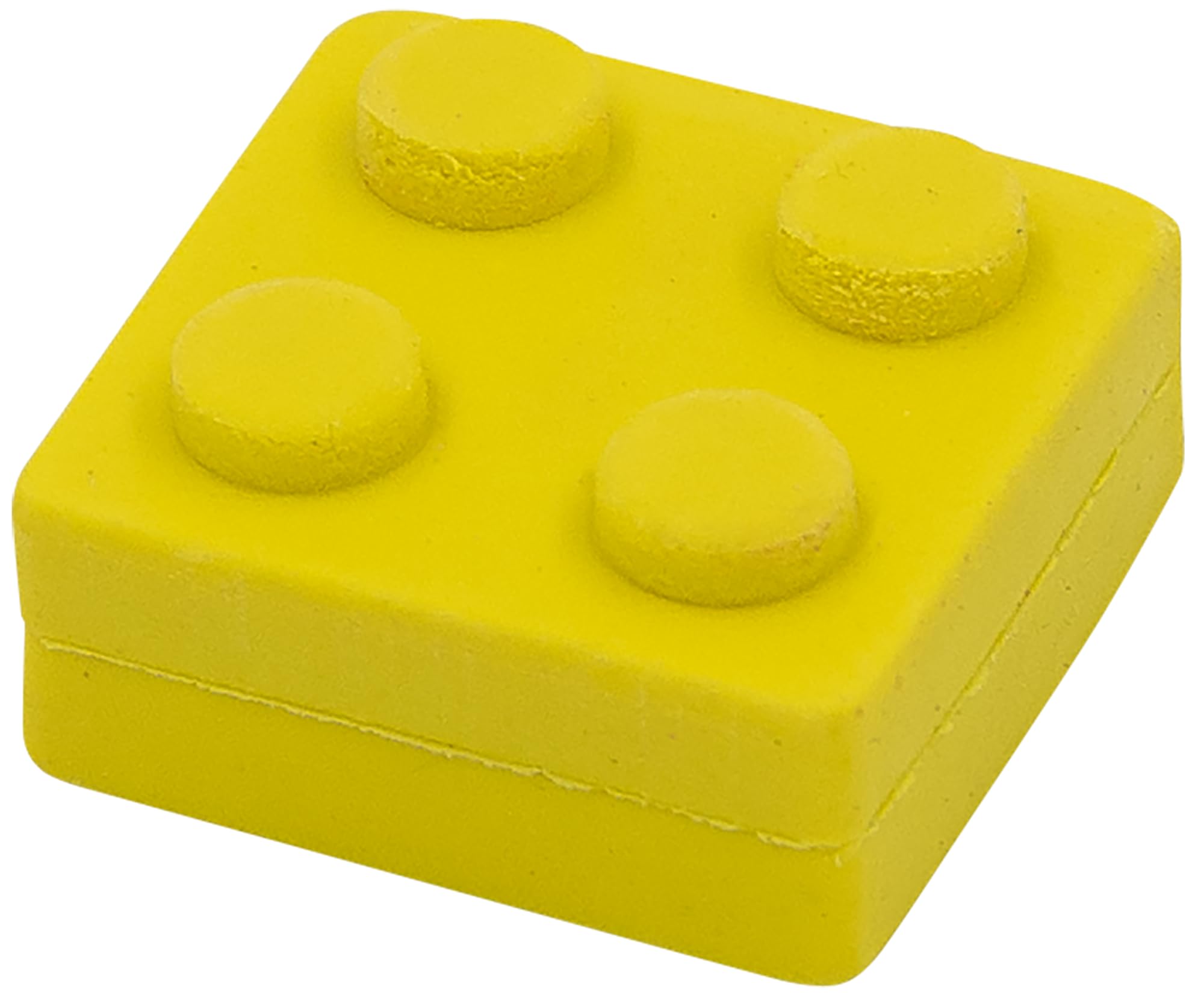 WEDO Bricky - Set di 4 gomme da cancellare a forma di mattoncini (rosso, blu, giallo, verde), plastica, senza PVC, ftalati e lattice, circa 2,5 x 2,5 x 1,3 cm