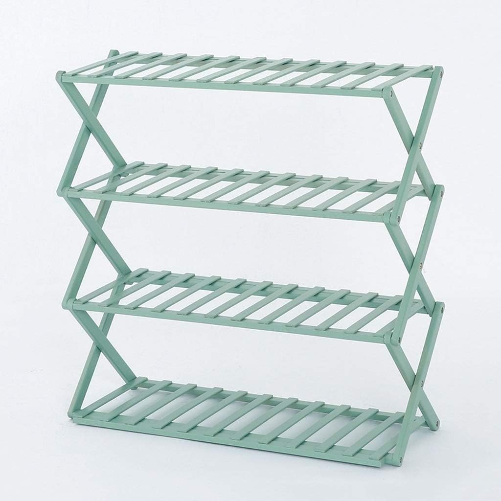 Estante para zapatos de bambú plegable de 5 niveles y organizador multiusos para terraza