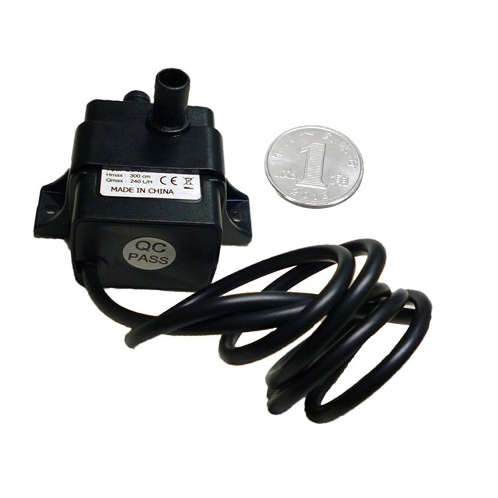 Anself Ultra-Silenzioso Mini DC12V Micro Pompa Acqua Olio Impermeabile Sommergibile Fontana Acquario di Circolazione 240L / H 5W Ascensore 3 Metri 0 - 100