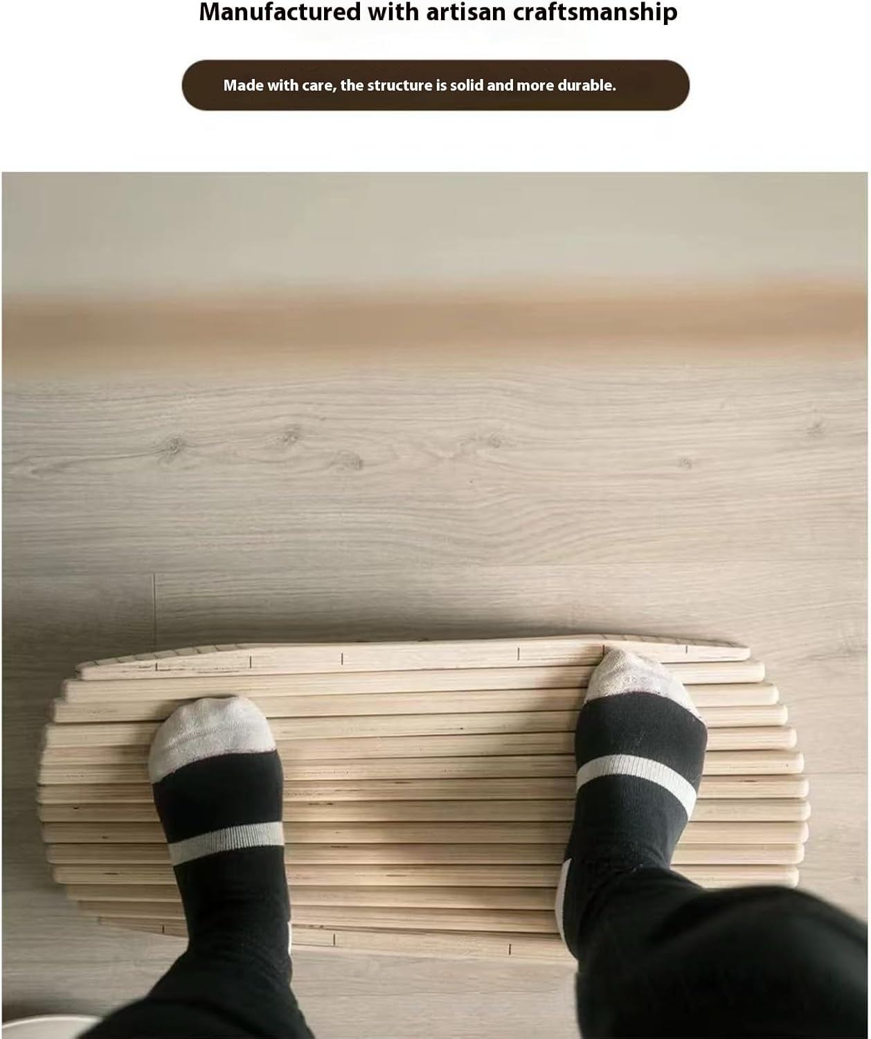 Balance Board Trainer, Wave Wooden Balancing Board,Office Balance Beam, Core Strength Trainer-Wooden Rocker Board