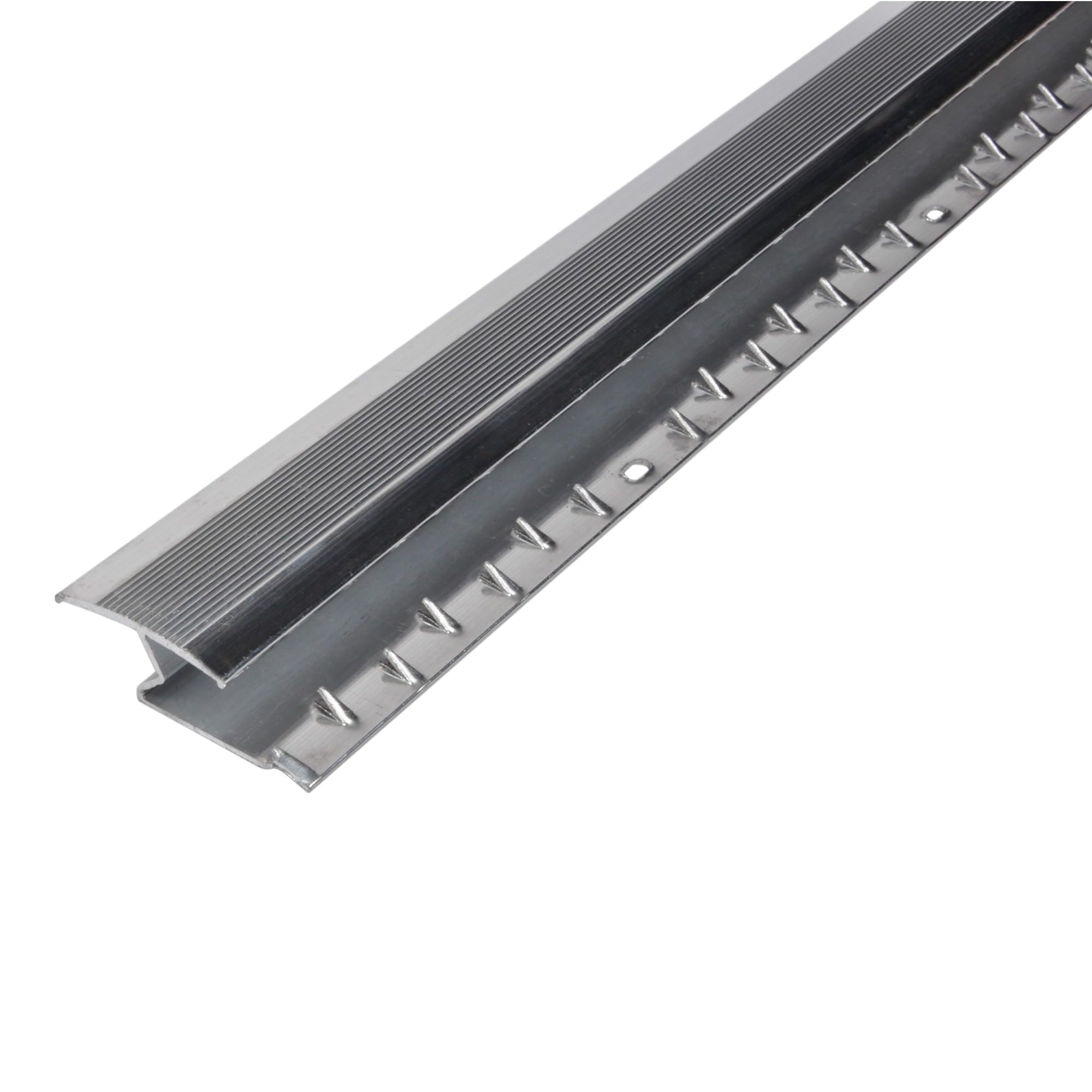 Aluminium Carpet to Laminate Threshold Bar | Transition Strip – 900mm x 27mm Z-Edge Cover Strip | Carpet to Tile, Wood or Laminate | Silver & Gold Variants (Silver)