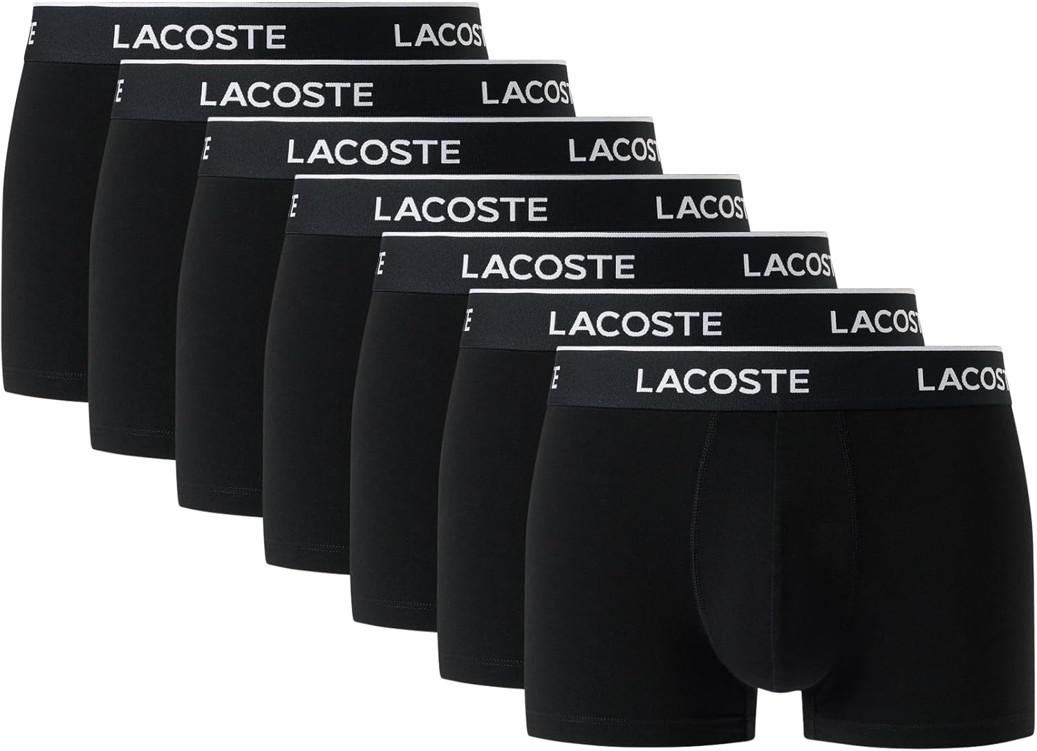 Lacoste Men's Cotton Stretch Essentials Trunks, 7-pack