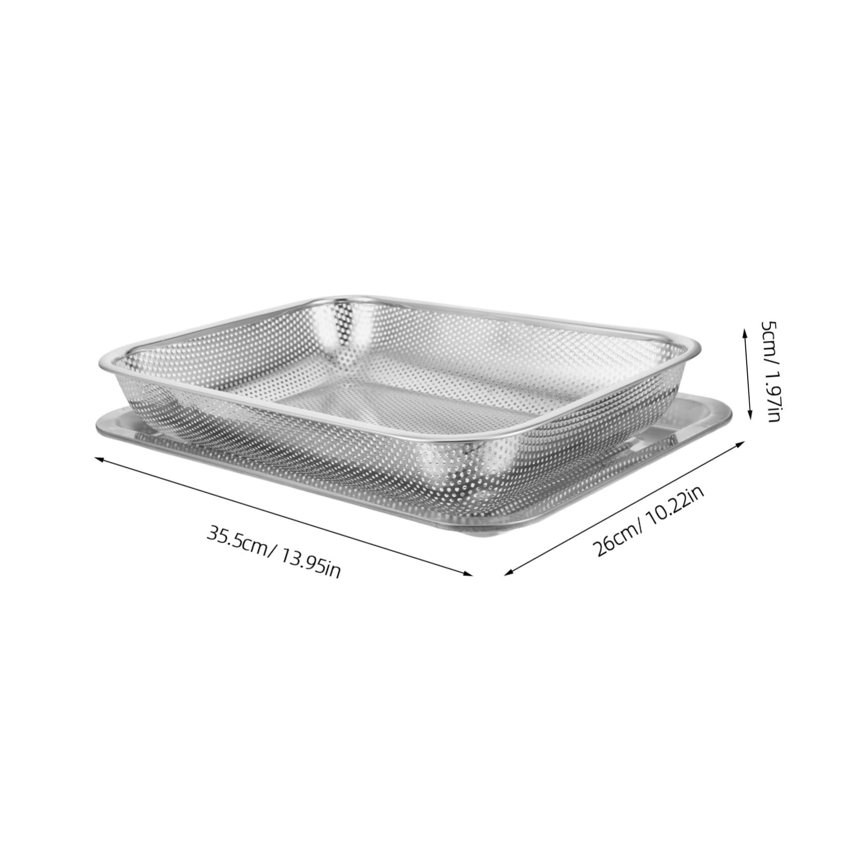 Cabilock Cestas De Metal para Freidora De Aire Cesta para Freír Antiadherente para Pollo Fideos y Alimentos