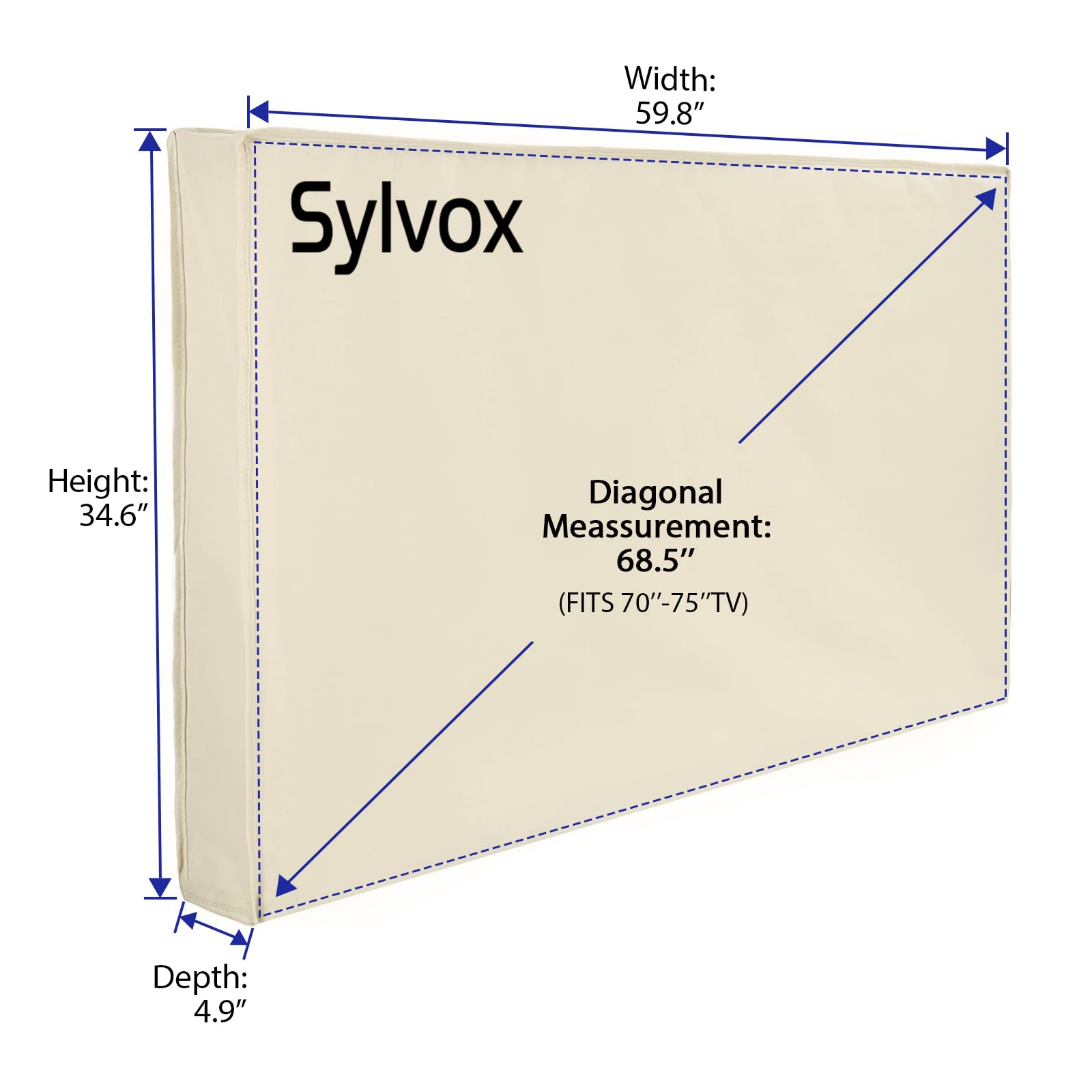 SYLVOX Outdoor TV Cover for 70-75 inch TVs with Fully Bottom Cover - Image 2