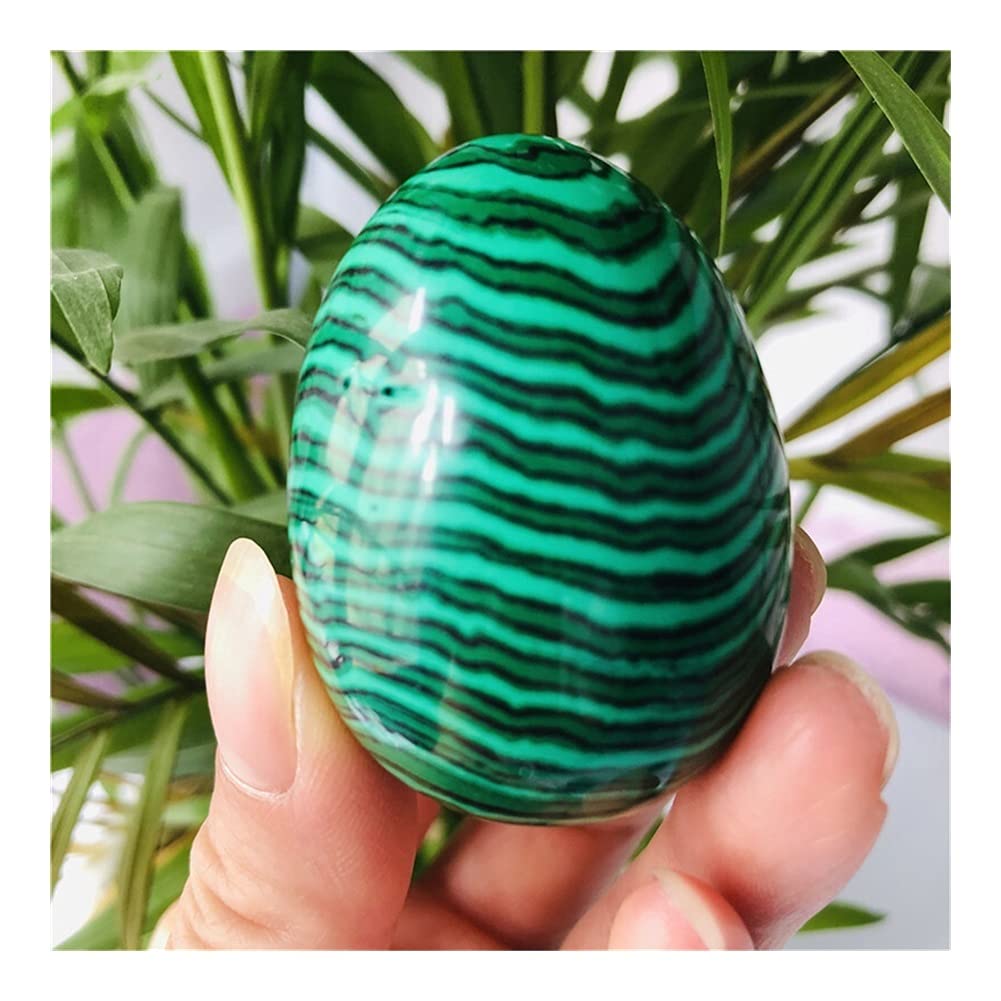 Healing Meditation Natural Malachite Crystal Egg Stone Gemstone Massage Yoni Egg Crystal Stone Home Decoration for Decoration, Stone Generator