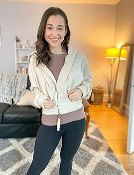 Kissonic Womens Hoodies Full Zipper Sweatshirts Long Sleeve Crop