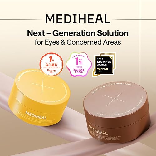 Miniatura 2 de Mediheal Parches de colágeno con retinol para debajo de los ojos almohadillas de hidrogel coreano (60 parches) con 95% de retinol y 5