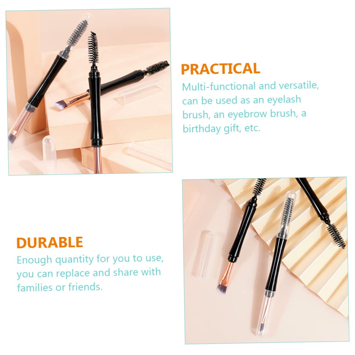 10pcs Dual Tip Eyebrow Makeup Brush Brow Lamination Brush Makeup Tools for Girl