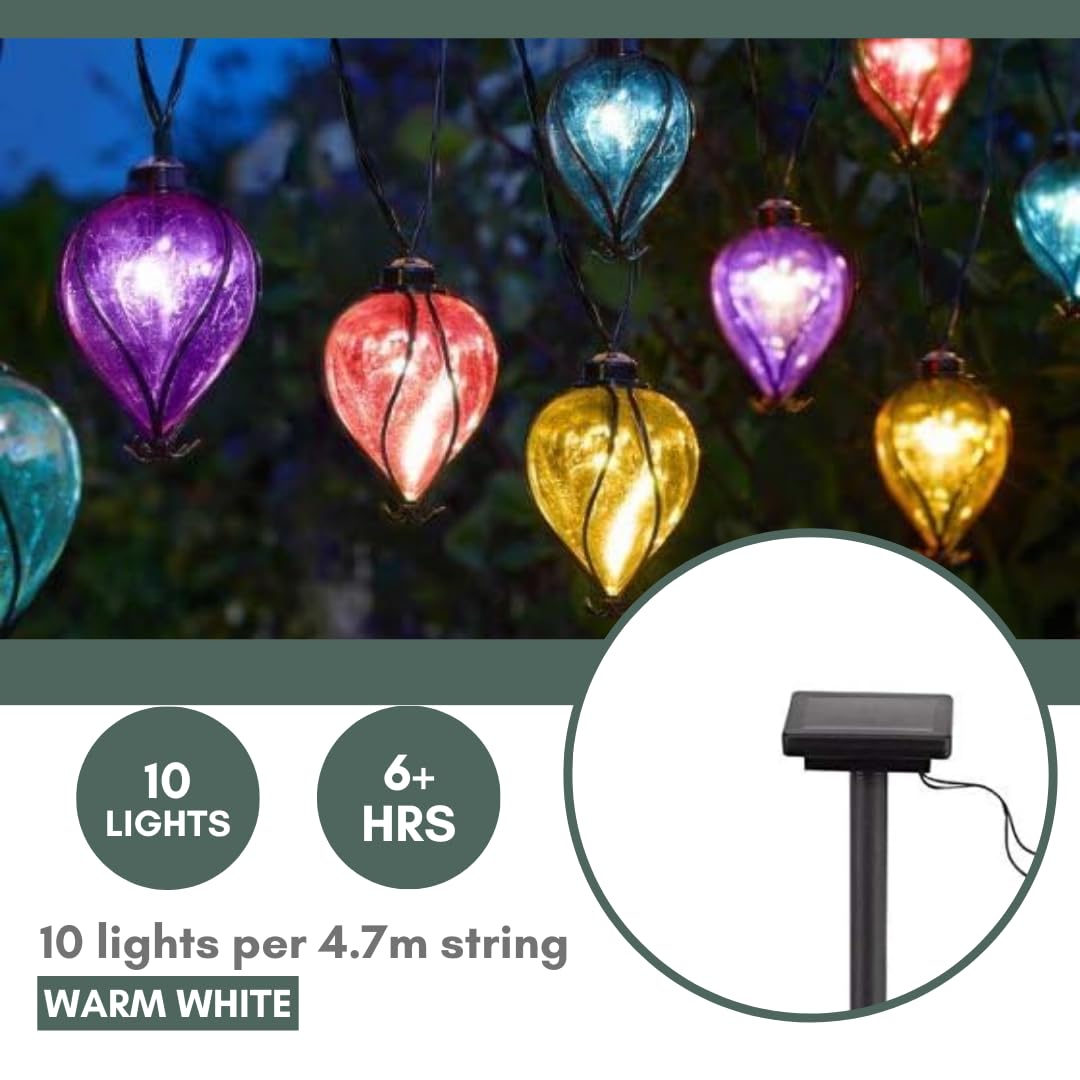 Garden Mile Rainbow Balloon Solar String Lights Outdoor Garden Lights Solar Powered Waterproof - Image 2
