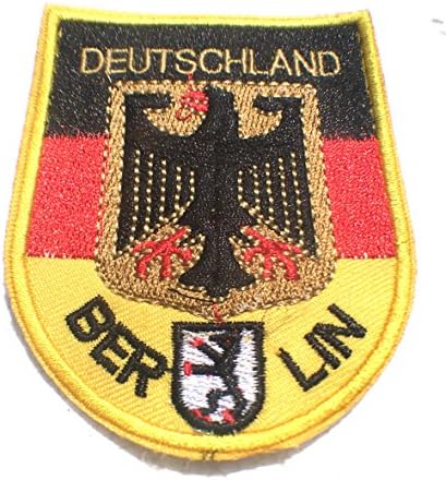DEUTSCHLAND BERLIN 3X3.5 IRON ON PATCH German flag patch