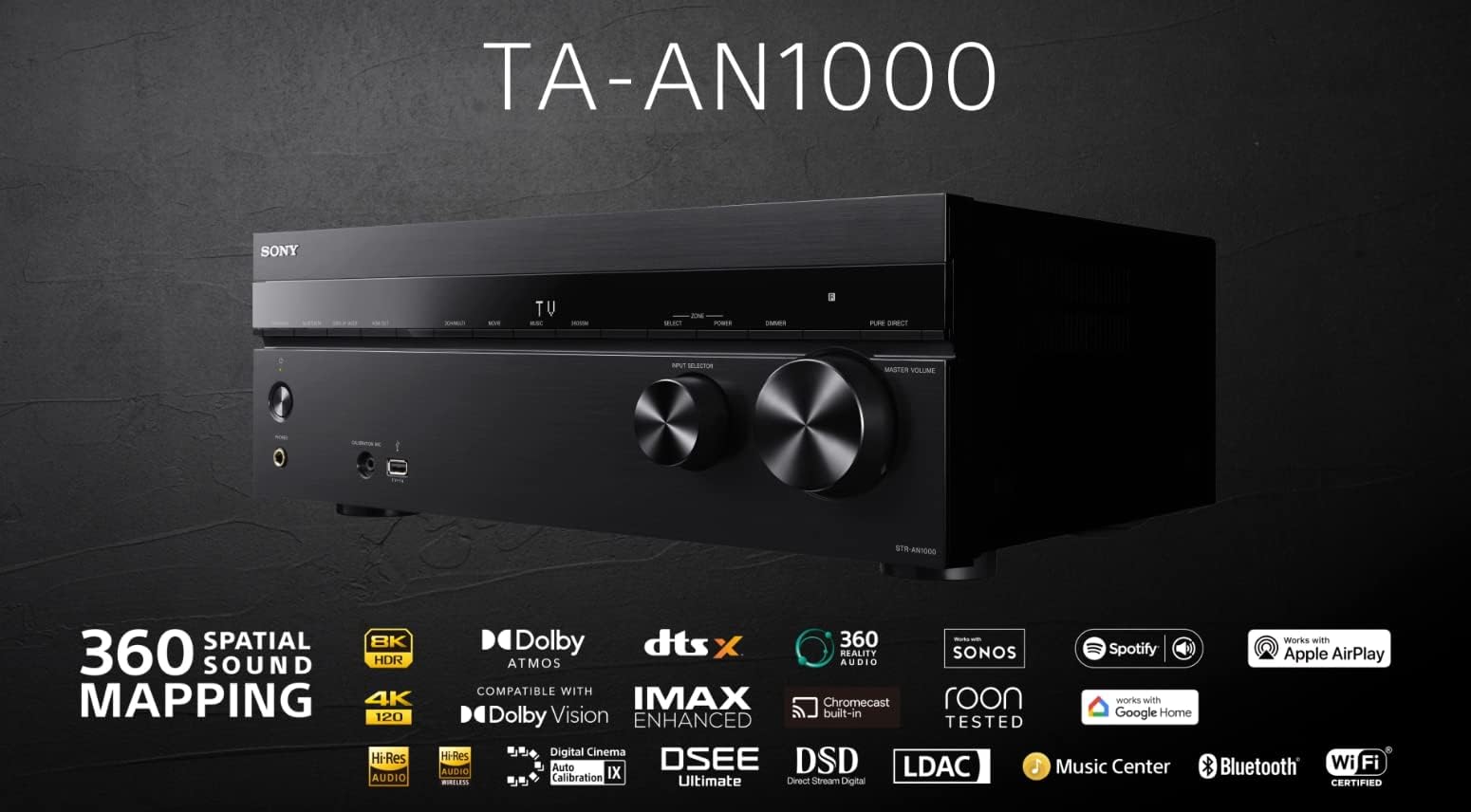 Sony TA-AN1000 7.2 Channel 8K A/V Verstärker, schwarz
